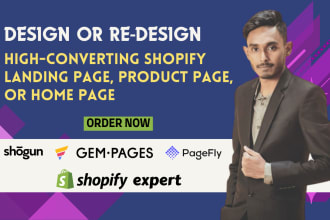 design shopify landing page with shogun,gempage and pagefly