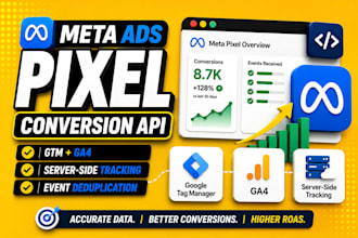 fix or setup facebook meta pixel conversion api server side tracking by GTM, ga4