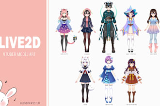 draw your cute anime vtuber avatar for live2d