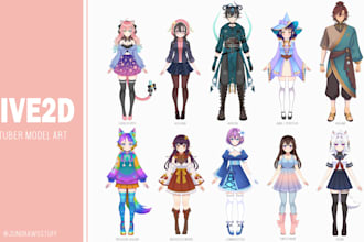 draw your cute anime vtuber avatar for live2d