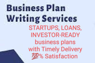 prepare business plan for investment, startups