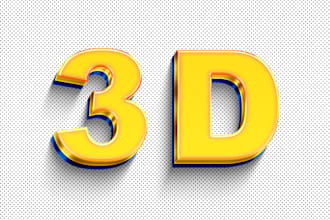 stunning 3d design, convert 2d to 3d and vectorize 3d logo