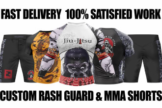 design fight wear rash guard MMA shorts and bjj suits