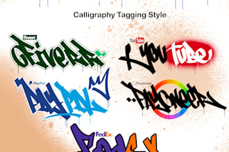 create graffiti tag for your logo or brand name in 24 hours