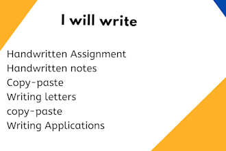 write handwritten assignments, letters and applications
