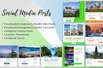 engaging facebook carousel ad posts and instagram grid post