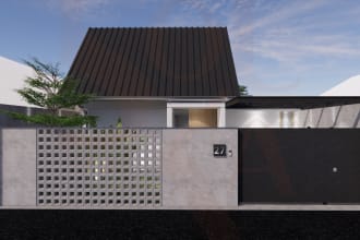 create exterior of house with realistic render