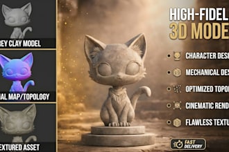 create 3d model ,3d design ,3d character design , 3d printing