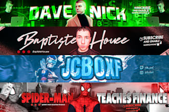 make a professional youtube banner and crypto thumbnails