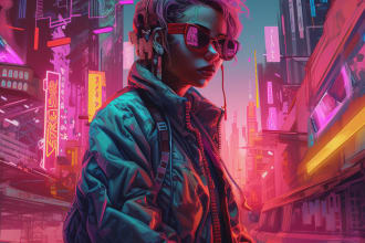 create ai stunning lofi art or lofi album cover