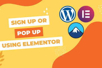 build sign up or pop up form using elementor or contact form