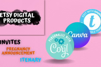 create premium etsy digital products on corjl, canva or templett