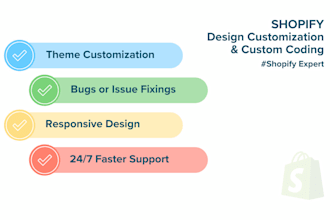 do shopify store setup and custom coding or virtual assistant