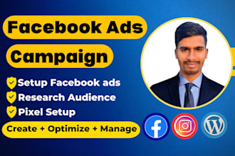 be your facebook advertising manager, run fb ads campaign , instagram ad