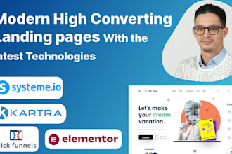 build a sales landing page systemeio click funnel kartra