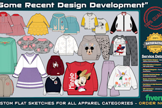 do any apparel sketches with ready to production tech pack