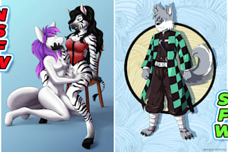 draw your oc furry fursona in sfw or nsfw