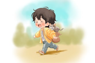 make awesome children story book illustrations