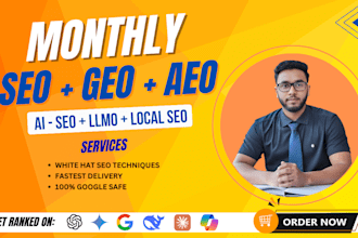 do monthly website SEO GEO aeo, local and off page backlink building