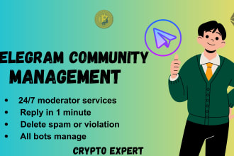 be your telegram community manager for any crypto project