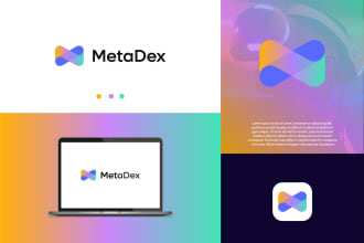 do modern tech, crypto, app and website logo design