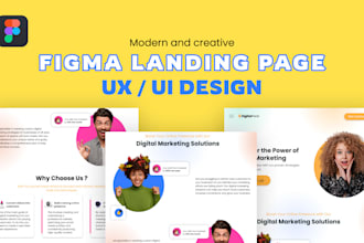 design creative figma landing pages, website UX UI