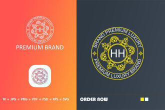 design unique vintage line art feminine boho botanical family crest coat logo