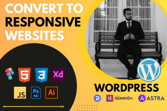 convert figma, xd, pdf, psd to wordpress using elementor