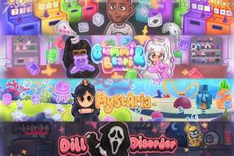 draw cartoon youtube banner and etc social media