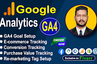 fix or setup google analytics 4, ga4 ecommerce tracking and conversion tracking