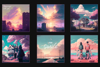design your lofi album or single cover artwork