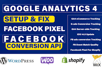 setup google analytics 4, facebook pixel conversion api, ga4 serverside tracking