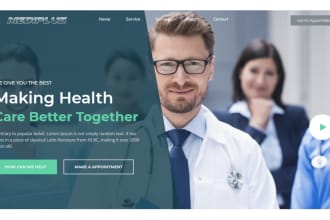 create healthcare website medical website clinic and doctor website with booking