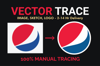 do quickly vector trace and redraw your logo, image, sketch