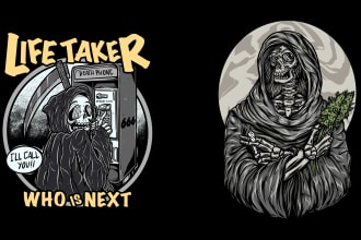 create custom t shirt skeleton illustration by request
