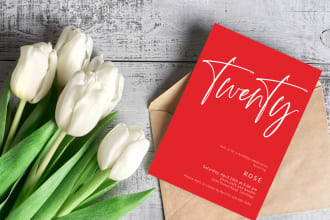 design  minimalist luxury birthday card or anniversary invitation card