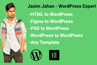 convert xd, figma, psd or html templates to wordpress
