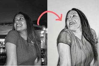draw amazing realistic pencil portrait from a photo