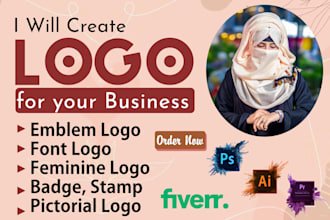 design a badge, emblem,pictorial or feminine logo