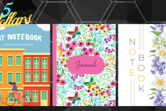 notebook covers and pages for journals, planner design