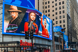 design billboards, hoardings, banners, street signs, backdrops