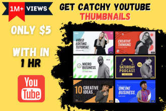 design eye catchy youtube thumbnails