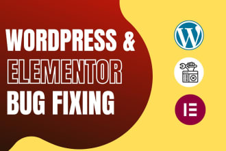 fix wordpress bug, elementor bug, critical error and responsive issue fix