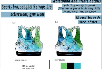 create your sportswear, activewear tech packs design