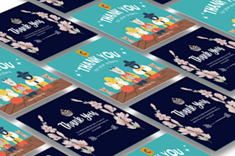 create elegant thank you, business cards