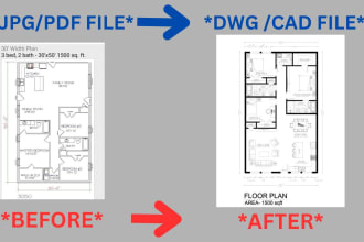 redraw the 2d floor plan in autocad