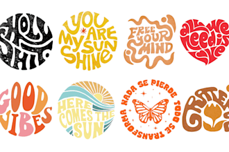 Best Price!  draw cute typography logo design circle style