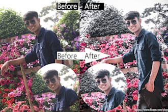 professionally photo background color change or retouch face