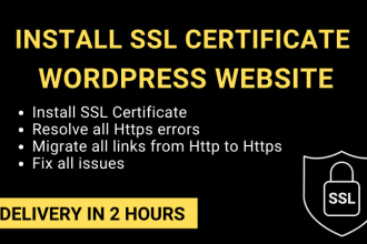 install free SSL, fix http to https errors wordpress website