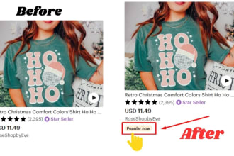 etsy listing popular, rank, boost, and SEO optimization on etsy page and google